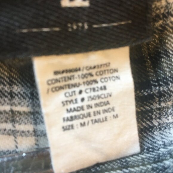 Billabong Waterfall Cardigan Medium Green Plaid Tassel Fringe Open Front Boho - Picture 8 of 9